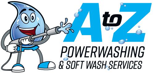 A to Z Powerwash logo with drip character